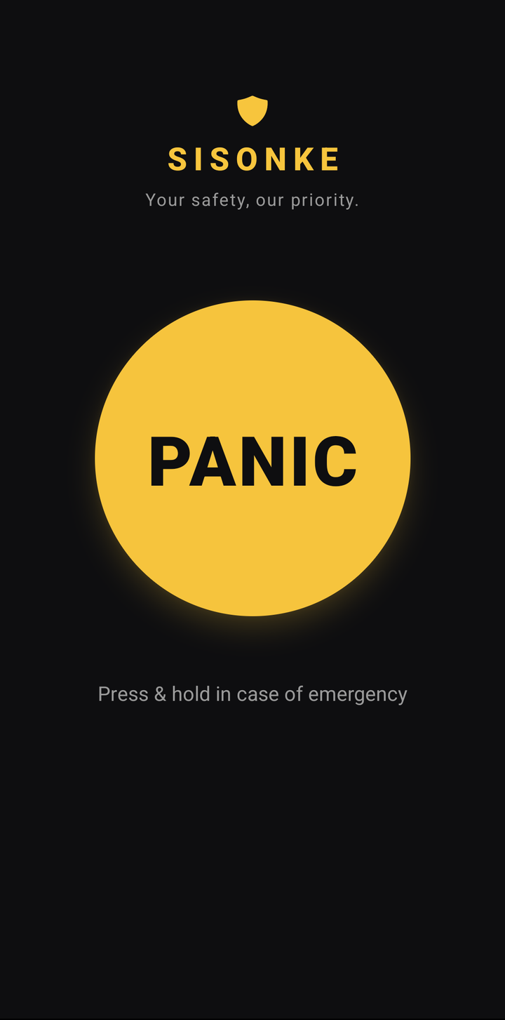 The Sisonke Alert panic screen